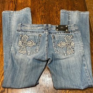 Miss Me Jeans Cross Rhinestones Size 30